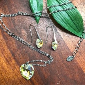 BMNY Crystal Prism Necklace and Earrings